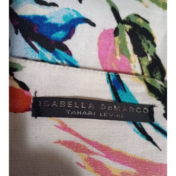 Isabella Demarco‎ Skirt Ladies 10 Floral Straight Linen Blend - Picture 5 of 7